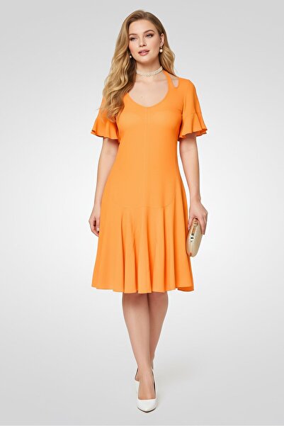 Stella McCartney Women Solid A-Line Dress, Orange
