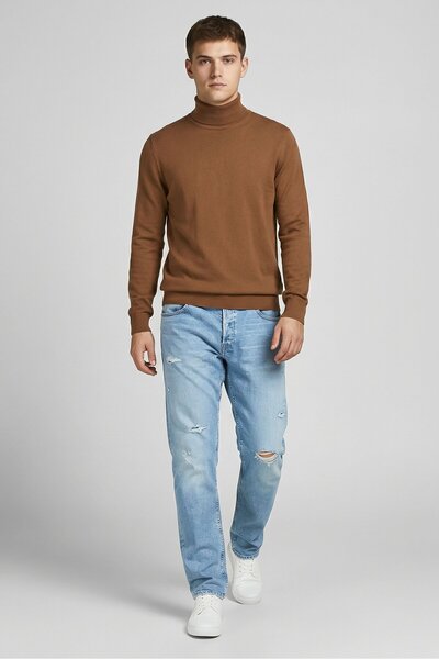 Replay Men Straight Fit Rip Stretchable Jeans, Light Blue