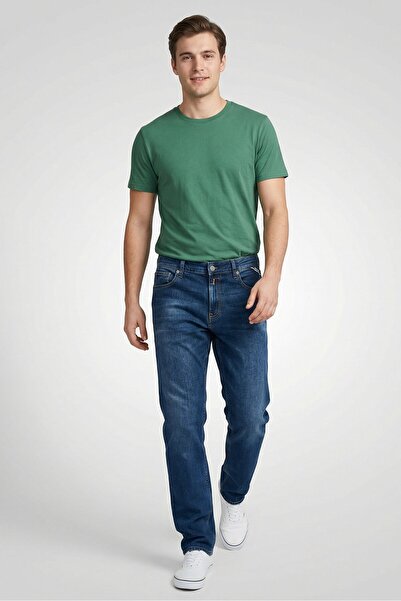 Replay Men Relaxed Fit Washed Stretchable Denim Jeans, Blue