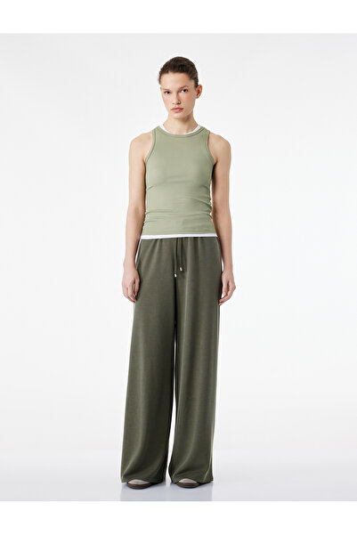 Koton Modal Fabric Blend, Elastic Waist, Lace-Up, Wide-Leg Sweatpants