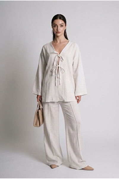 Madmext Natural Önü Bağlamalı Alt Üst Takım Mg2423