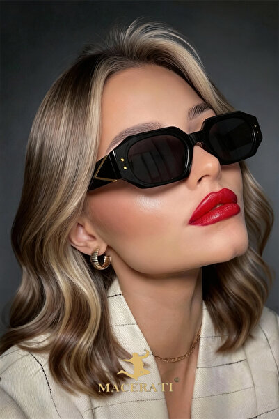 MACERATİ Baccur Unisex Gray Smoke Vintage Rectangle New Season Sunglasses