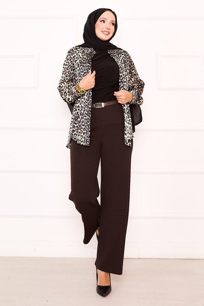 EBRUTESETTÜR Pins Detailed Palazzo Trousers Brown