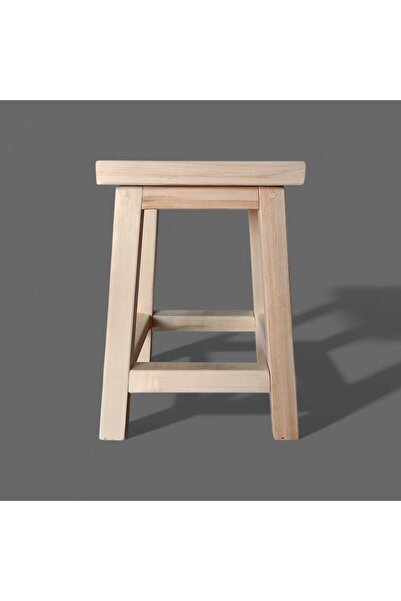 TREND Doğal Ahşap Ham Zımparalanmış Cilasız Tabure, Yan Sehpa, Dekoratif Stan...