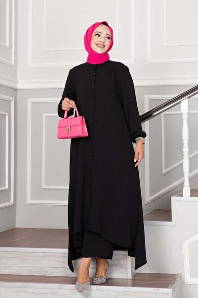 EBRUTESETTÜR طقم إيروبين تشيستير مزدوج بأزرار للرجال باللون الأسود