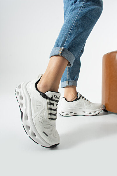 stato حذاء رياضي مريح نسائي أسود - أبيض