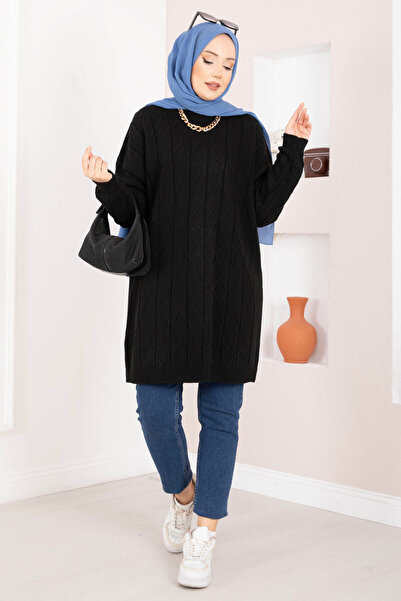 EBRUTESETTÜR Baklava Knitwear Tunic Black