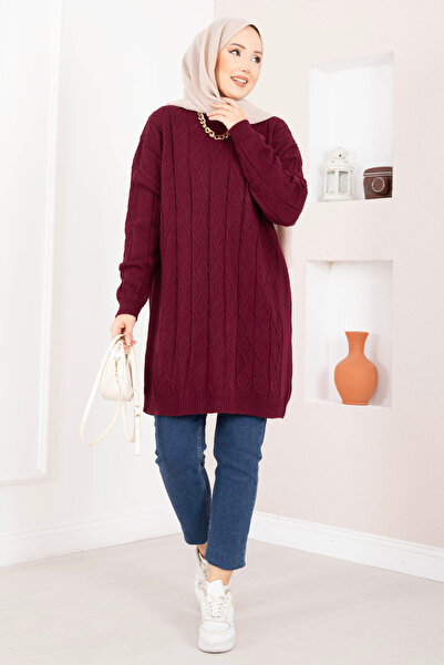 EBRUTESETTÜR Baklava Knitwear Tunic Burgundy