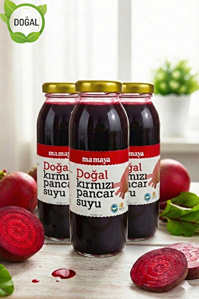Mamaya 3'lü Doğal Kırmızı Pancar Suyu - 250 ml Cam Şişe