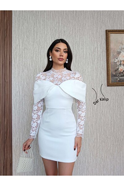 ESRAHELVACI Μίνι φόρεμα με λεπτομέρεια φιόγκου και κορδόνια