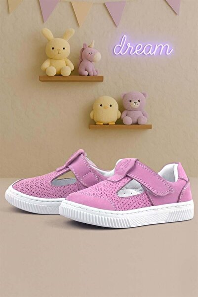Rakerplus Bheem Genuine Leather Pink Velcro Baby Sneaker Sandals