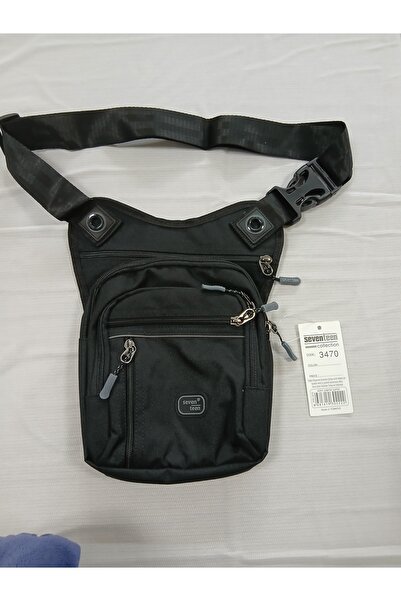 SEVENTEEN Çok Gözlü Su Geçirmez Siyah Bel Bacak Omuz Motorcu Çantası Bodybag ...