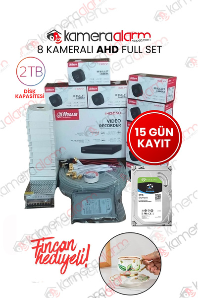 DAHUA 8 Kanal H265 6 Adet Kamera Güvenlik Kamera Seti