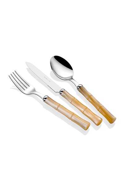 RİVADOSSİ SANDRO Bamboo Kemik 24 Parça Çatal Bıçak Takımı