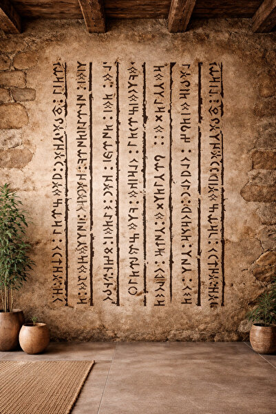 STENCİLTASARIM Stencil Tasarım Hd290 Göktürk Yazıtları- Dekoratif Duvar, Eşya...