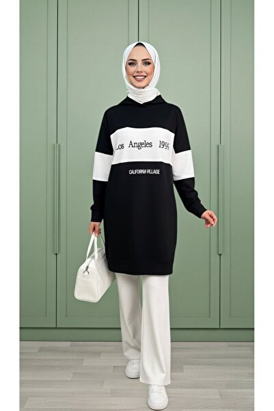 Mercan AYCAN TAKIM Tesettür Giyim Spor Alt Üst İkili Takım Kristal Kumaş Siyah