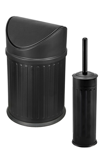 Eforeca Vintage Sallanır İkili Banyo Seti Siyah