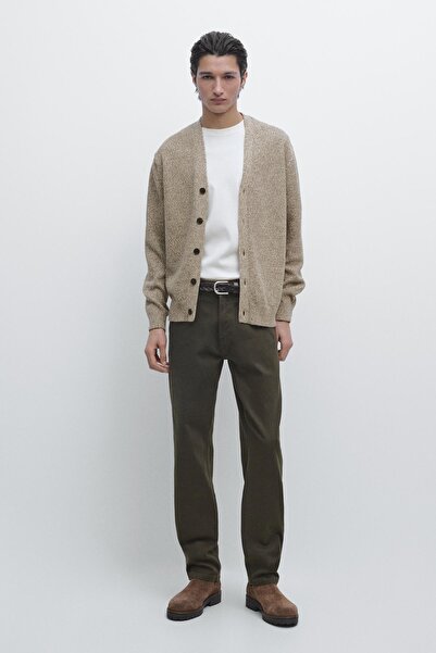 Massimo Dutti Düğmeli pamuklu triko hırka