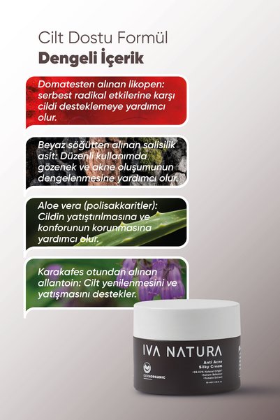 Iva Natura Anti-Acne Tea Tree Extract Cream Organic Certified 50ml