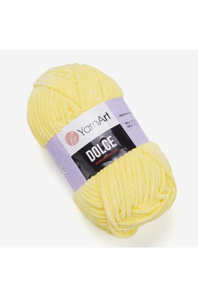 Yarnart دولتشي - خيط حياكة يدوي مخملي أصفر-851