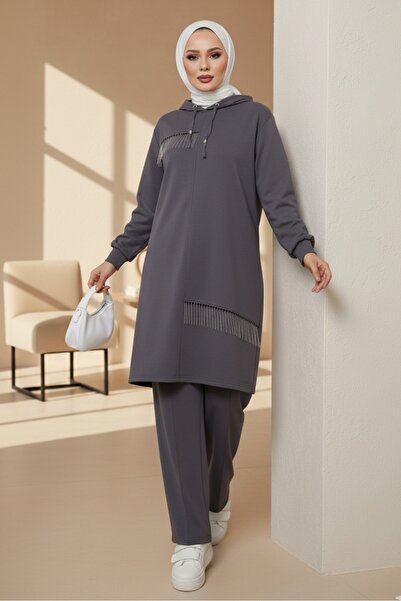 Bestenur Chain Detail Double Suit 1660 - Anthracite