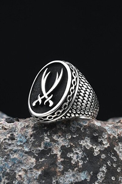 Prestige 925 Ayar Gümüş Erkek Yüzüğü Zülfikar Hz. Ali'nin Kılıcı 10000000255