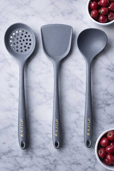 elfnur مجموعة مغرفة من السيليكون المقاوم للحرارة مكونة من 3 قطع