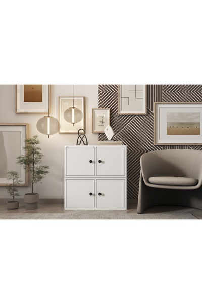 Nettrends Kapakli Çok Amaçli Dolap Beyaz 65 cm Ça-d-1049-ç