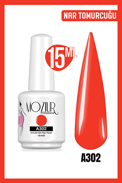 MOZIUR Kalıcı Oje Uv Led A302 (KIRMIZI SERİSİ) 15ml