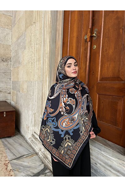 Big ModaEbrar شال منقوش من القطن الناعم