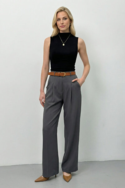 Potenza Ženske pantalone Kaiš paketa sa naborima, detaljne dvostruke Sa džepo...