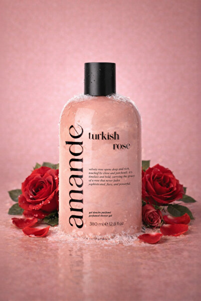 Amande Turkish Rose Gül ve Misk Kokulu Parfümlü Duş Jeli 380ml I Vegan Formül