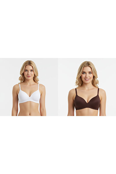 BONBON Women's Soft Bra Without Underwire with Cups 2-Pack Bra Bb2323