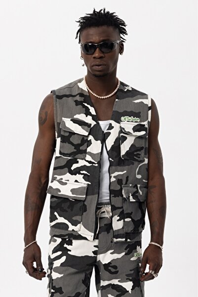 Plus Eighteen Of the System Gray Camouflage Men's Vest