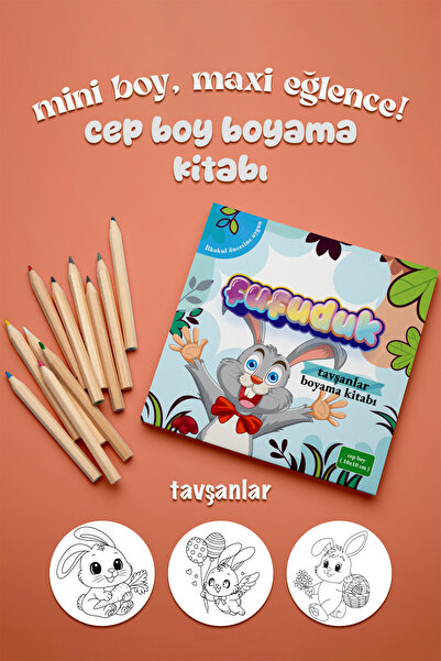 FUFUDUK كتاب تلوين صغير الحجم - الأرانب
