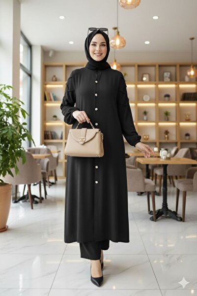 Hürrem AYROBİN KUMAŞ KADIN AYÇA TAKIM SİYAH