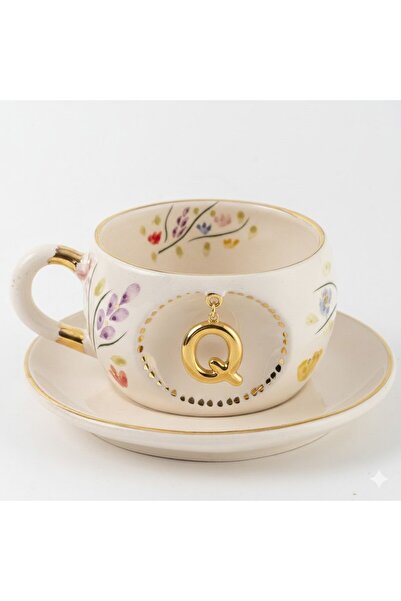 BSK Harfli Bahardalı Çay Fincanı Q Harfi