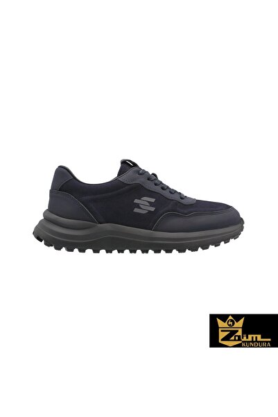 Zaim Kundura Men's Navy Blue Genuine Leather Shoes 342502758-1