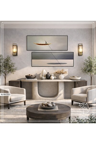 Tablomtr Metal Çerçeveli Gerçek Camlı Tablo Robotox İkili Set