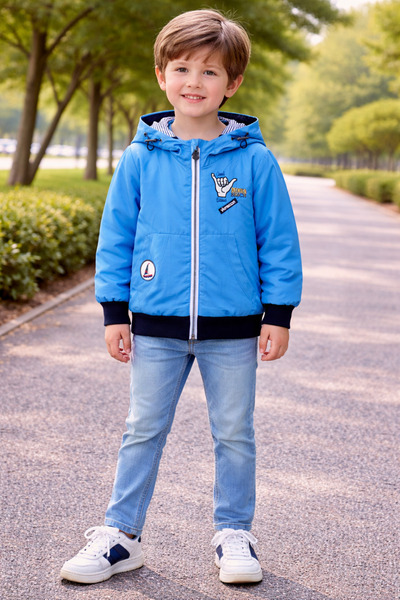 Verscon Men's Hooded Embroidered Windbreaker & Raincoat 2 - 6 Years