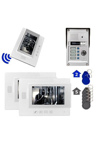 Powermaster 37T4 2 Daire 7'' NFC Destekli Görüntülü Diafon Kapı Zili Interkom...