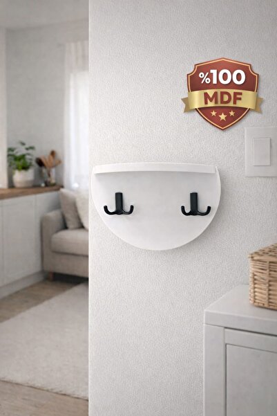 ADIM EBATLAMA 2 ASKILIKLI DUVAR RAFI -ANAHTARLIK-YARIM BÖLMELİ