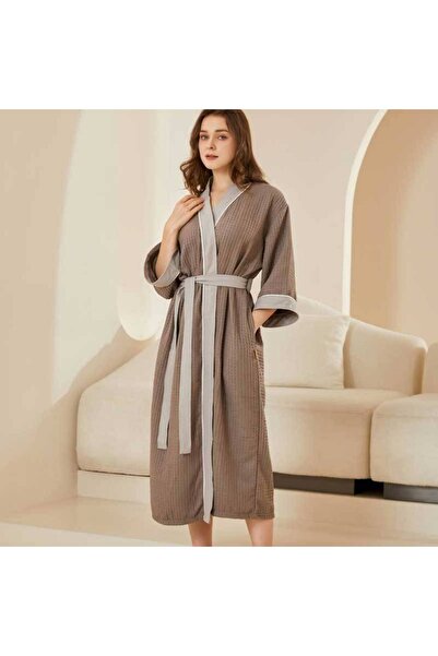 REEFI Waffle bathrobe - brown - 2/3XL