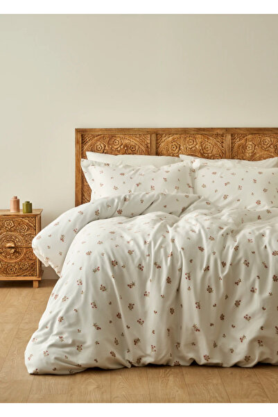 Bella Maison 100% Cotton Satin Claire Double Duvet Cover Set White (200X220 cm)