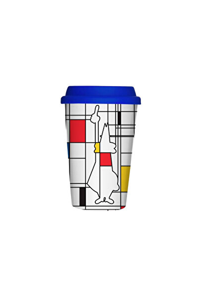 Bialetti Mondrean Porselen Take Away Mug Kapaklı
