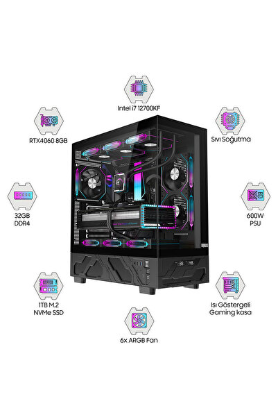 DRAGOS DRx7157 i7 12700KF 32GB Ram 1TB NVMe 8GB RTX4060 Oem Paket