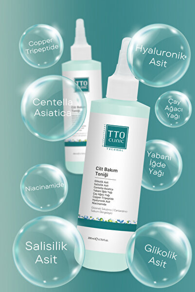 TTO Yüz Toniği Arındırıcı Gözenek Temizliği 200 ml Glikolik ve Salisilik Asit Clinic
