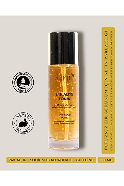 nefin beauty Altın Tonik 24K Saf Altın Parçacıklı Sıkılaştırıcı ve Yatıştırıc...