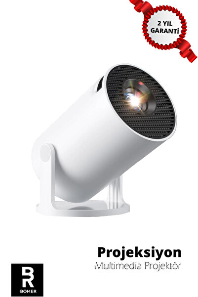 BOMER 4k Taşınabilir Sinema Projeksiyon Ev Sineması Android Akıllı Projektör