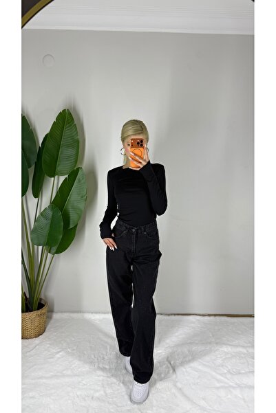 Bella Vita Fashion Yüksek Bel Işıltılı Taş Detaylı Kadın Jean Kot Pantolon